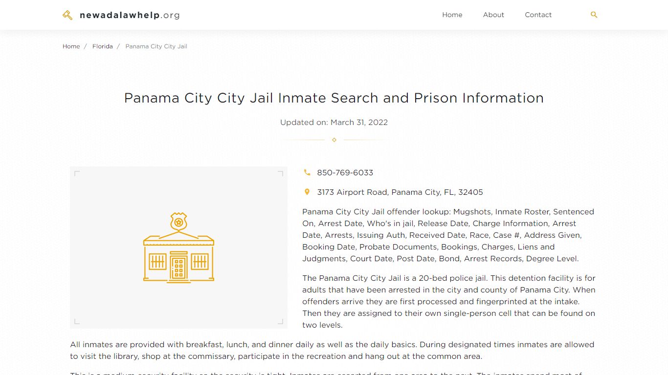 Panama City City Jail Inmate Search, Visitation, Phone no ...