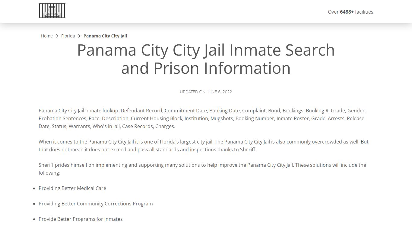 Panama City City Jail Inmate Search, Visitation, Phone no ...